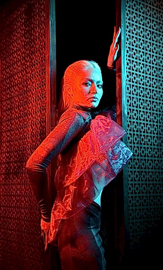 Moda mankenli tekstil fotoğraf çekimi